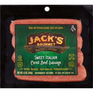 Jack's Gourmet Sausage Beef Sweet Italian,12 Oz