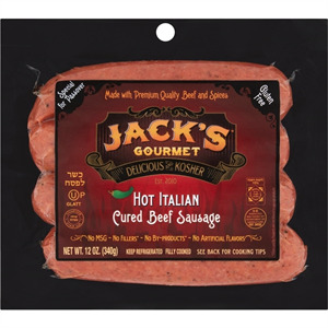 Jack's Gourmet Sausage Beef Hot Italian, 12 Oz