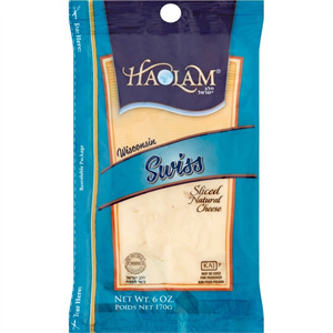 Haolam Swiss Natural Cheeses Sliced, 6 Oz
