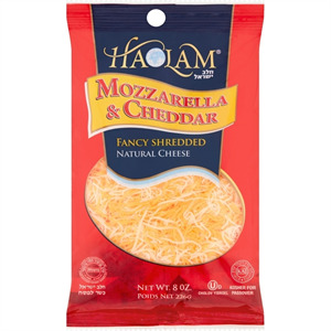 Haolam Fancy Cheddar & Mozzarella Shredded, 8 Oz