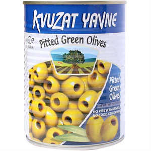 Kvuzat Yavne Green Pitted Olives, 19 Oz