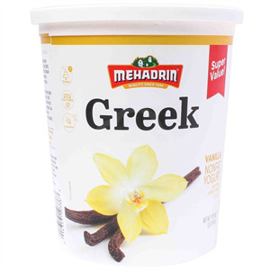 Mehadrin Non Fat Greek Vanilla Yogurt, 32 Oz