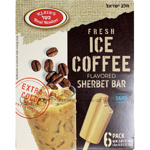 Klein's CY Fresh Ice Coffee Flavored Sherbet Bar, 6 Pack