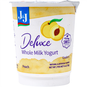 J&J Deluxe Peach Yogurt, 7 Oz