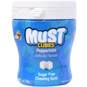 Elite Must Gum Cubes Peppermint, 2 Oz
