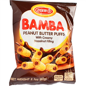 Osem Bamba Peanut With Hazelnut Cream Filling, 2.1 Oz
