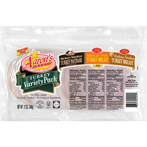 Aaron's Turkey Variety Pack Sliced Retail, 12 Oz