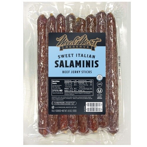 Meal Mart Reserve, Sweet Italian Salaminis Beef Jerky Sticks, 4.5oz