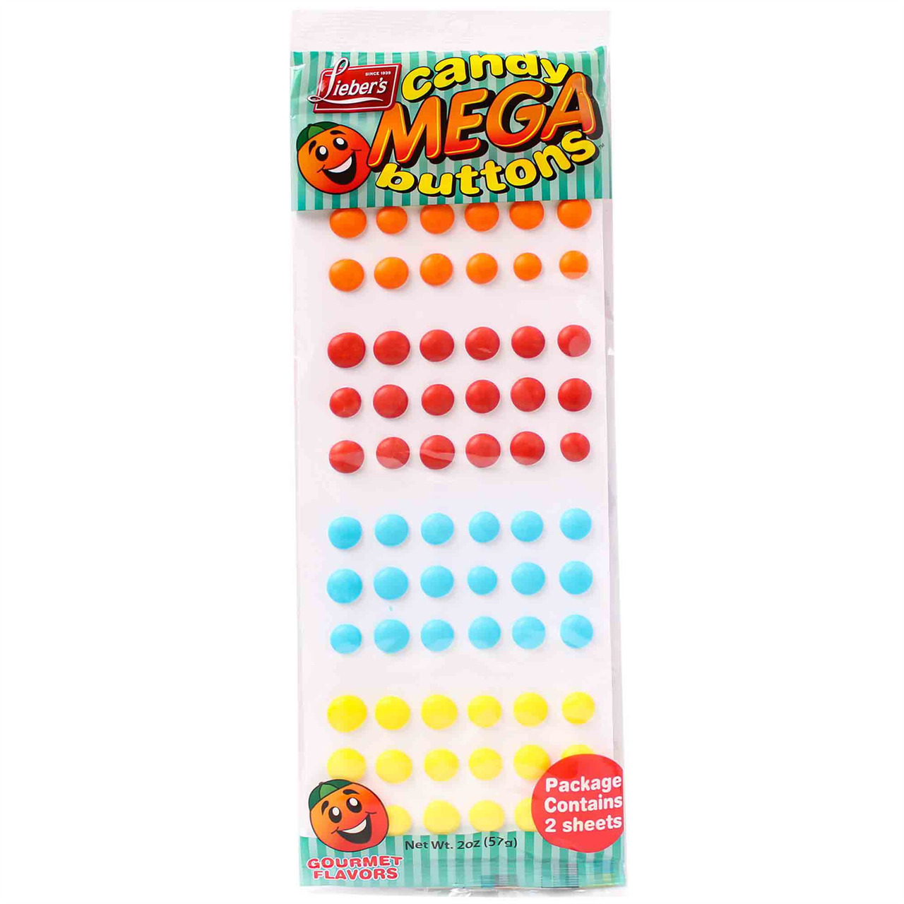 LIEBER'S MEGA CANDY BUTTONS, 2 OZ