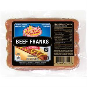 Aaron's Beef Franks, 12oz